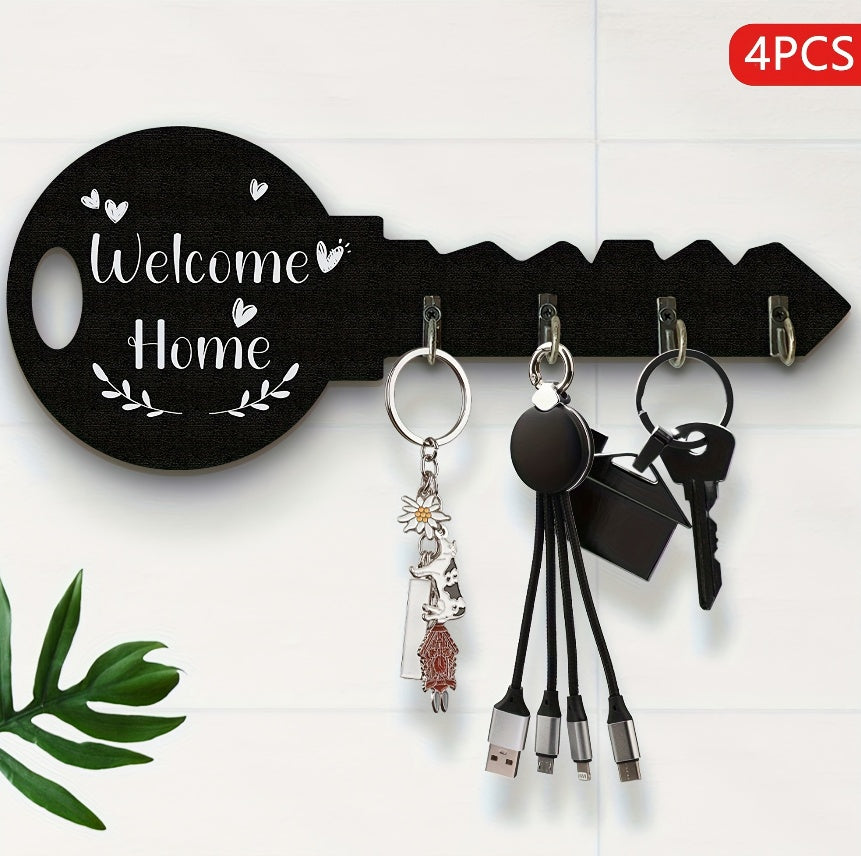 Wall-Mounted Key Rack Organizer – Cute Welcome Home Design for Entryways