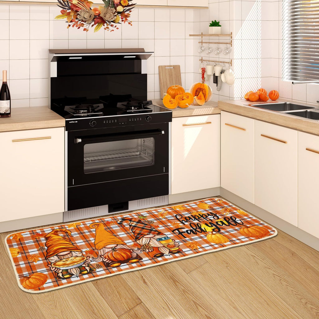 Fall Kitchen Mat Set Of 2, Autumn Kitchen Rugs Maple Leaves Kitchen Mats Decor Thanksgiving Decorative-Ban On Selling On Amazon